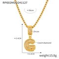 Hip hop gold necklace with letter G pendant encrusted in micro-pave zircons - Letter G Necklace