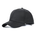 Classic pure black ponytail baseball cap made of premium cotton twill fabric - One Size / Black