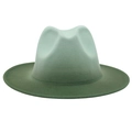 Dettaglio ravvicinato di cappello in feltro di lana con sfumatura di colore verde - M (56-58cm) / Verde Chiaro + Verde Scuro