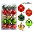 Detail of 30-piece 6cm Christmas ball set in red gold and green with varied textures - MJCHQ93-FH Red Green Gold Square Box / 6cm 30pcs Set