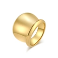 Minimalist wide polished gold-plated stainless steel ring for women with rounded edges - Size 6 / Gold