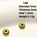 Golden alloy snowflake spacer beads for DIY jewelry bracelets 5mm diameter - 14# (Thick Bright Gold Spacer)