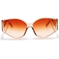 Occhiali da sole cat-eye retrò con montatura ambra trasparente e lenti arancioni sfumate - Montatura Ambra Trasparente Lente Sfumata Marrone