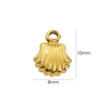 Detailed view of gold shell pendant in stainless steel measuring 8mm wide and 10mm high - 7048-Small Shell