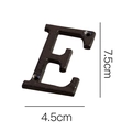 Letra E de hierro fundido negro decorativo con agujeros, medida 7,5cm por 4,5cm - Letra de Hierro Fundido-E / Negro