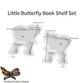 Symmetrische Schmetterling-Buchständer Silikonform für DIY-Harz Handwerk 31,9x22,1cm - Kleines Schmetterling Bücherregal (2er-Set) / Halbdurchsichtiges Weiß