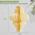 Hanging 20cm beige cylindrical paper lantern with honeycomb folding design for Christmas - 20cm / Cylindrical / Beige