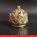 Antiker Weihrauchbrenner aus Messing in Lotusform mit hohlem Deckel für Deko - Großes Lotus Räuchergefäß