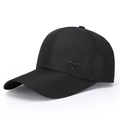 Berretto da baseball in mesh nero da uomo con logo in metallo e visiera curva - Regolabile / Nero
