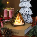 Vintage bronze Christmas lantern with snowman scene and warm LED light decoration - Snowman / Bronze
