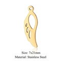Golden stainless steel cupid wing pendant for DIY jewelry, size 7x21mm with mirror finish - Gold Small Wing-7x21mm
