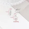 Macro detail of 11mm gold-plated clasp with zirconia and closed ring for DIY jewelry - Style 8 Silver (White Zirconia/Closed Ring)