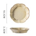 Plato de pasta de cerámica beige moteado de 18,3cm con borde de pétalos - Plato de Gres de Pétalos (7,2 Pulgadas)