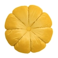 Modern flower-shaped plush seat cushion in vibrant yellow velvet for home and office - Diameter 45cm With Core / Yellow