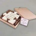 Wooden puzzle gift set with inspirational quote and brown kraft box for colleagues - 3-Never forget-White