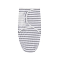 Newborn baby swaddle sack in gray and white horizontal stripes with cute ear hat set - Grey White Striped Swaddle