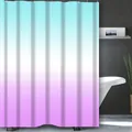 Wasserdichter Duschvorhang aus Polyester mit blau-weiß-violettem Farbverlauf für das Bad - 90*180CM (Mit Haken) / Verlauf Cyan Weiß Lila