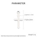 Ciondolo a croce in acciaio inossidabile argento 23x12mm per creazione gioielli - Croce d'Argento 23x12mm (KLJ506-Z)