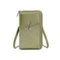 Elegant green PU leather crossbody phone bag with stylish pendant and thin strap - Green