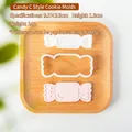 Weiße Plätzchenform in Bonbonform, 9,5x3,9 cm für weihnachtliche DIY-Backdekoration - PC0493-Süßigkeit Stil C
