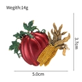 Halloween pumpkin and corn enamel brooch with dimensions 5.0cm x 3.7cm and weight 14g - Pumpkin Corn