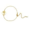 Elegant gold stainless steel lotus flower birth flower bracelet with hexagonal pendant - Lotus / Gold