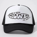Casquette trucker classique noir et blanc avec broderie et panneaux en maille filet - Taille unique / Noir et Blanc