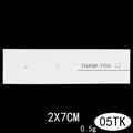 Minimalist white jewelry display card 2x7cm with Thank You print and silver stud earrings - White Thank You Printed Card (Style 05TK) / Small