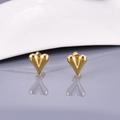 Elegante 18K vergoldete Edelstahl Herzohrstecker mit glänzend polierter Oberfläche - 18K Gold
