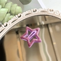 Sparkly purple star hair clip with glitter finish on a decorative mirror background - Light Purple Glitter