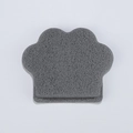 Gray cat claw shaped exfoliating facial sponge with soft porous cleansing texture - XL Cat Paw Cleansing Puff / Gray