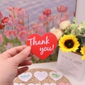 Red heart-shaped thank you gift tag with hanging hole for DIY accessory packaging - Heart Tag No. 10