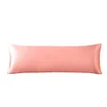 Soft pink satin body pillowcase featuring a smooth silk-like finish and long rectangular shape - Orange