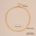 Goldene mehrlagige Edelstahl-Schlangenkette mit 40 cm Länge und 5 cm Verlängerung - 0,5 cm Breite Weizengeflochtene Kette (3#)