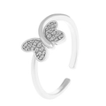 Glitter Zirconia Butterfly (White K M-651) Silver