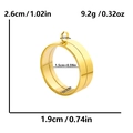 Detailed size chart for golden stainless steel locket pendant with precise dimensions - Inner Diameter 15mm - Cavity Thickness 10mm / Gold