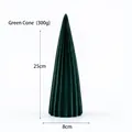 Dark green flocked ceramic Christmas tree desktop ornament, large tower shape 25cm height - Large Green Spire (300g)
