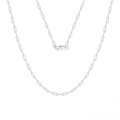Minimalist S925 sterling silver paperclip chain necklace with durable lobster clasp - 1.8mm/40CM / Platinum Plated