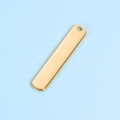 Polished gold rectangular stainless steel pendant with pre-drilled hole for DIY jewelry - Gold