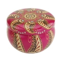 Pink paisley mandala pattern small metal tin container with lid for storage - D209-Pink Paisley Pattern