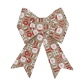 Red and white HO HO HO Santa Claus burlap Christmas bow for holiday tree decoration - Santa Claus