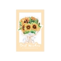 3D-Sonnenblumen-Grußkarte im Aquarell-Stil mit Best Wishes Text für Vatertag - Gelb