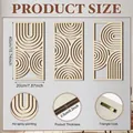 Three-piece set of wooden leaf wall art with minimalist cutout design and HD spray painting - Y24Y50982_Q