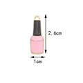 Pink enamel nail polish bottle alloy charm for DIY jewelry, size 2.6cm by 1cm - Pink Nail Polish