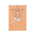 Matching butterfly heart magnet necklaces in stainless steel for couples and friends - Butterfly Stitching Magnetic Heart Necklace Set