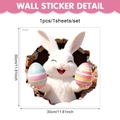 3D Easter bunny wall sticker detail with vivid cracked wall effect and 30x30cm dimensions - Rabbit Holding Eggs 30x30cm (UV26Y80050CT_T) / 30*30cm