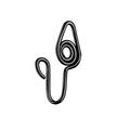 Minimalist black stainless steel fake nose ring with decorative spiral clip design - Style 8 Black