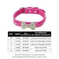 Rose red pet collar size chart with sparkling rhinestone bow for cats and dogs - Size XXS (1.0x25cm) / Rose Red