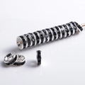 Silver plated wheel spacer beads with black rhinestones for DIY bracelet jewelry making - Silver Plated Black Rhinestone