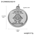 18k gold plated stainless steel religious round medallion pendant with detailed relief - D129-Steel Round Portrait